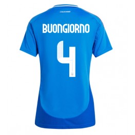 Italië Alessandro Buongiorno #4 Thuis tenue Dames EK 2024 Korte Mouw